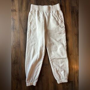 Pistola White Cotton Jogger Sweatpants Small Elastic Waist Cozy Lounge